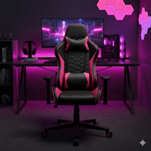Chaise Forgex noir & rose