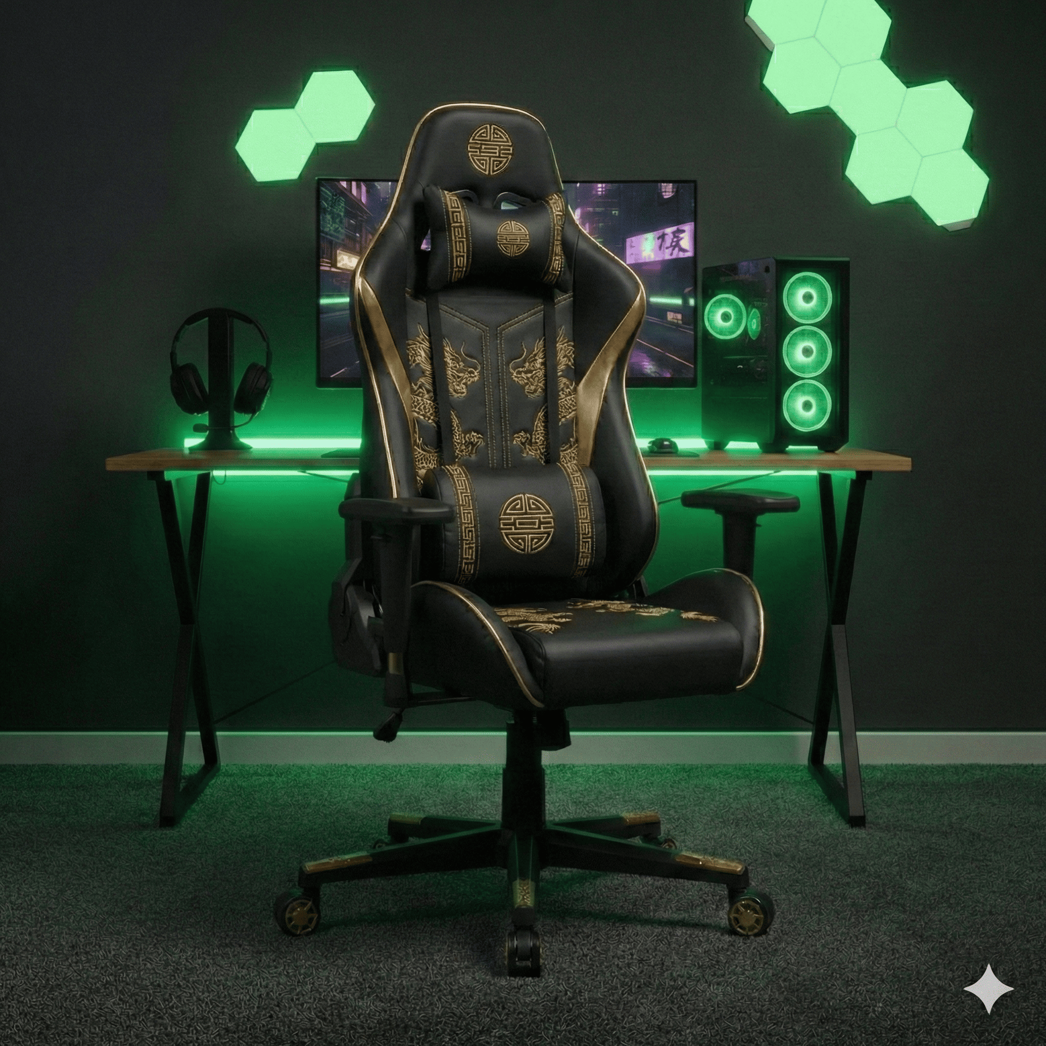 Chaise Forgex noir & doré - Image 3
