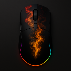 souris gaming noir rgb avec flamme