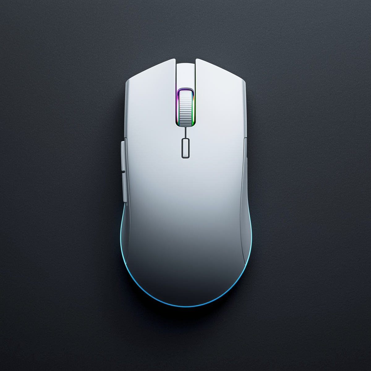 Souris gaming blanche ergonomique avec rgb